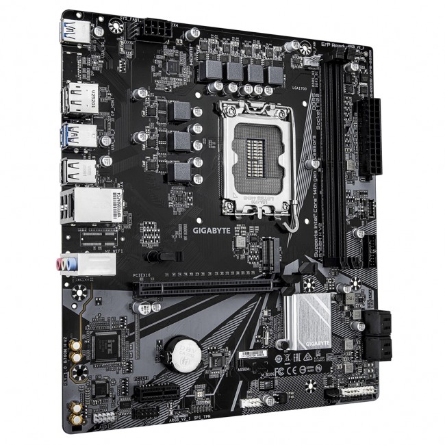 GIGABYTE B760M H V2 Motherboard - Supports Intel Core 14th Gen CPUs, 5+1+1 Phases Digital VRM, up to 8000MHz DDR5 (O.C.), 1xPCIe 4.0 M.2, 1GbE LAN, USB 3.2 Gen1