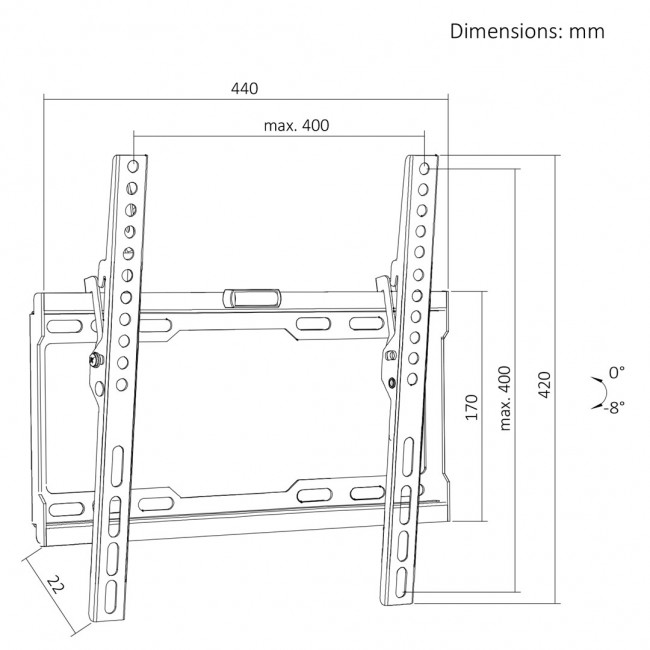 Maclean TV Mount / Bracket, max VESA 400x400, 32-75