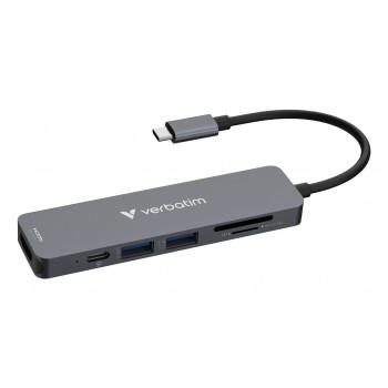 Verbatim USB-C Essentials Multiport Hub 6 ports: HDMI, USB-C PD, USB-A 3.2 Gen 1, USB-A, SD & microSD