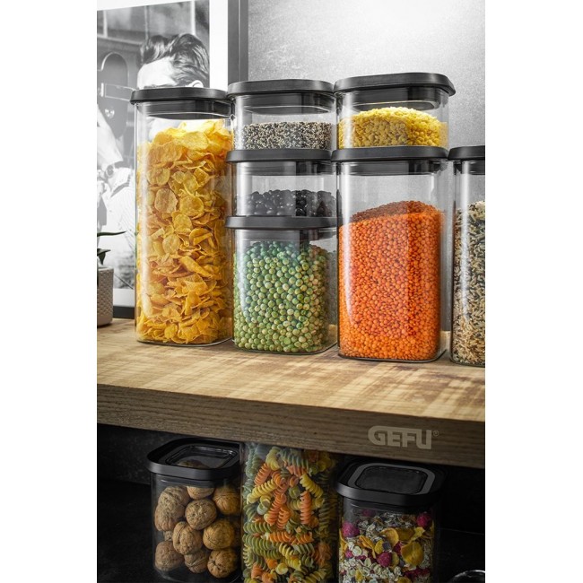 GEFU PANTRY Rectangular Container 2.5 L Black, Transparent 1 pc(s)