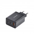 Intenso Power Adapter W65ACC, USB power adapter with 1 USB-A and 2 USB-C ports, black