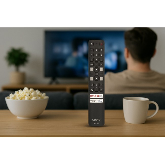 Savio RC-15 universal /replacement for TCL SMART TV remote control IR Wireless Press buttons Savio RC-15 universal /replacement for TCL SMART TV remote control IR Wireless Press buttons