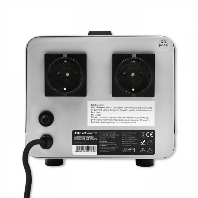Qoltec 50724 Automatic Voltage Stabilizer AVR 2000VA