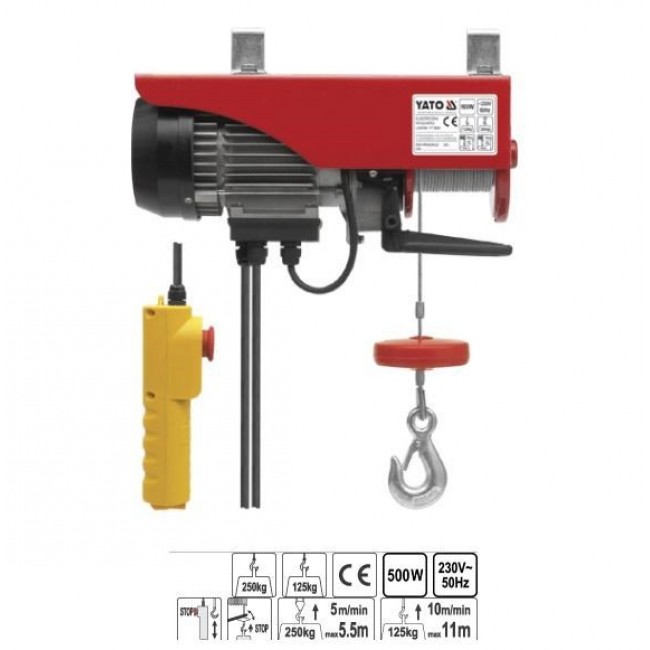 YATO WIRE ROPE WINCH 500W 125/250kg 5901 YATO WIRE ROPE WINCH 500W 125/250kg 5901
