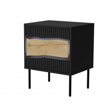 Cama INSERTO bedside cabinet, 2 pcs, 50x40x61.5 cm, black + LED