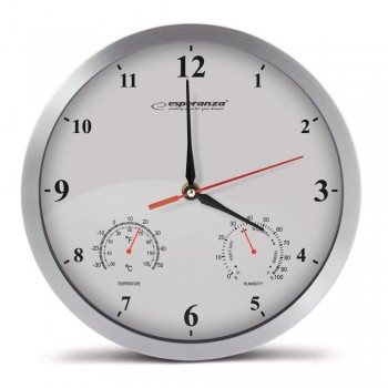 Esperanza EHC008W Mechanical Wall Clock, Round, White