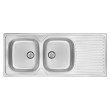 2-bowl steel sink with drainer