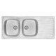 2-bowl steel sink with drainer