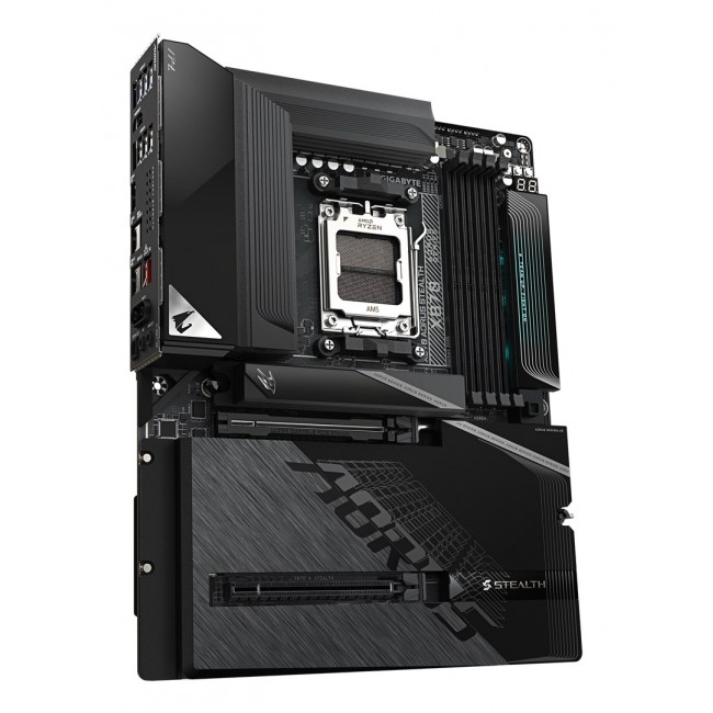 GIGABYTE X870 AORUS STEALTH Motherboard - Supports AMD Ryzen 9000 CPUs, 16+2+2 Phases Digital VRM, up to 8200Hz DDR5 (OC), 2xPCIe 5.0 + 2xPCIe 4.0, Wi-Fi 7, 5 GbE LAN, USB 4