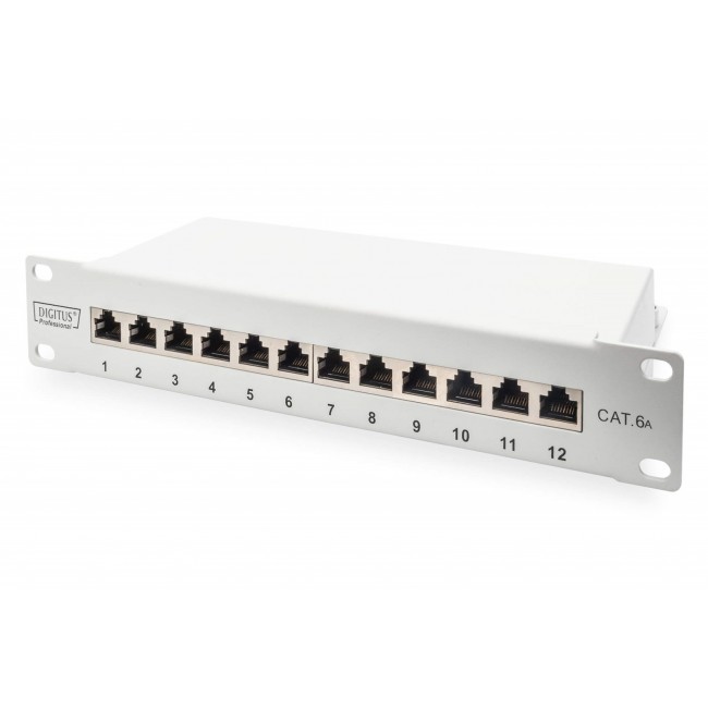 DIGITUS Cat.6A Patch Panel, geschirmt, 12-Port, 10