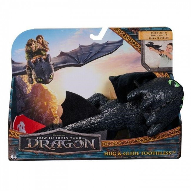 DreamWorks Dragons How to Train Your Dragon, Hug and Glide Toothless Plush Toy, 12 Dragon Stuffed Animal, Kids Toys for Boys Ages 4 and Up