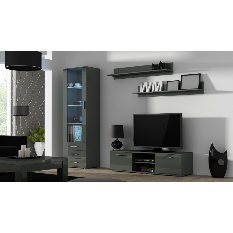 Cama TV stand SOHO 140 grey/grey gloss Cama TV stand SOHO 140 grey/grey gloss