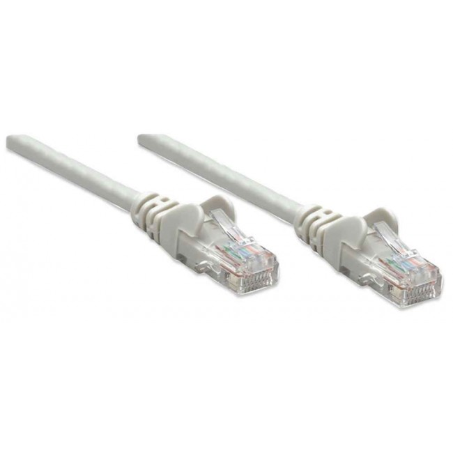 Intellinet Network Patch Cable, Cat6, 1m, Grey, CCA, U/UTP, PVC, RJ45, Gold Plated Contacts, Snagless, Booted, Lifetime Warranty, Polybag