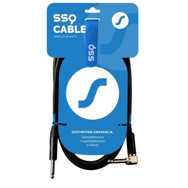 SSQ JMPJMK1 SS-1439 Cable Jack Mono - Jack Mono (90 degree angle) 1 m Black