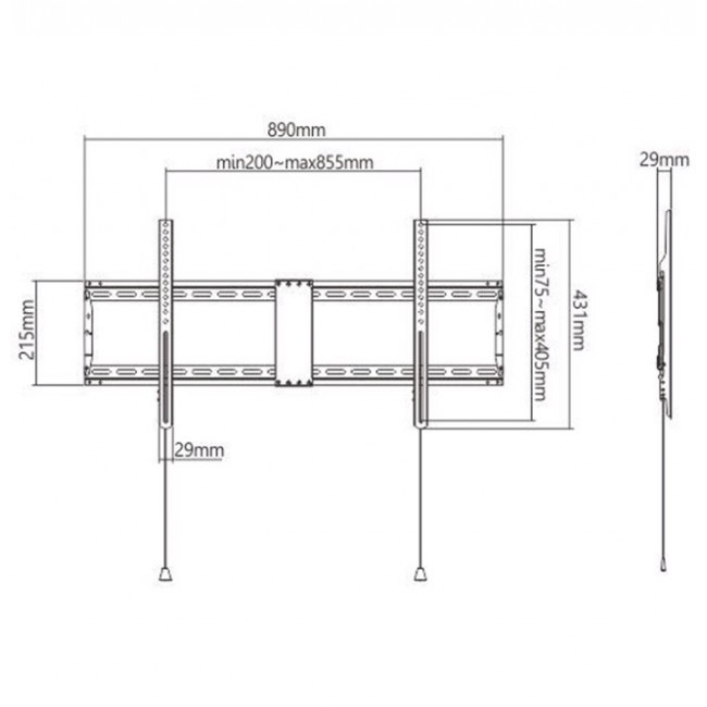 Gembird WM-90F-01 TV mount/stand 2.29 m (90 Gembird WM-90F-01 TV mount/stand 2.29 m (90