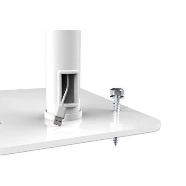 Manhattan Desktop Kiosk Stand (Anti theft) for Tablet and iPad, Universal, 360 Rotation, Tilt +20 to -110 , White, Lockable, Countertop Holder for 7.9