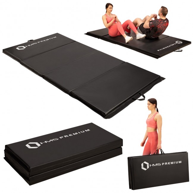 Folding gymnastics mattress black HMS Premium MGS01 Folding gymnastics mattress black HMS Premium MGS01