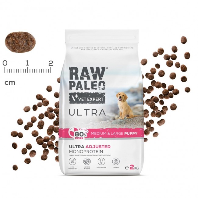 RAW PALEO Ultra Pork Medium & Large Puppy - dry dog food - 10kg