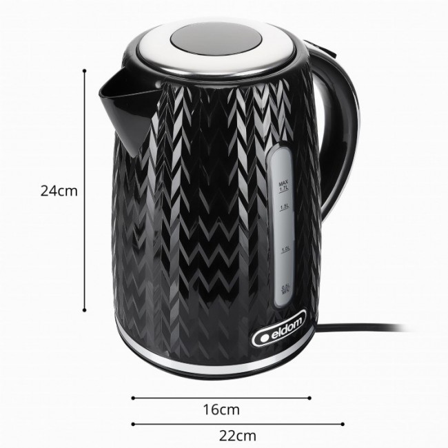 NELO kettle, capacity 1.7 l, power 2000 W, black