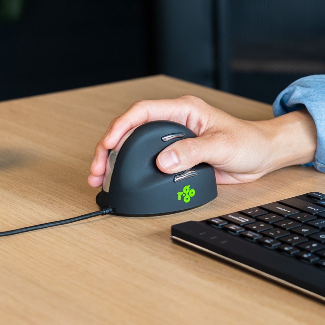 R-Go Tools Ergonomic mouse R-Go HE Break with break software, large (hand size 185 mm), right-handed, Wired, black