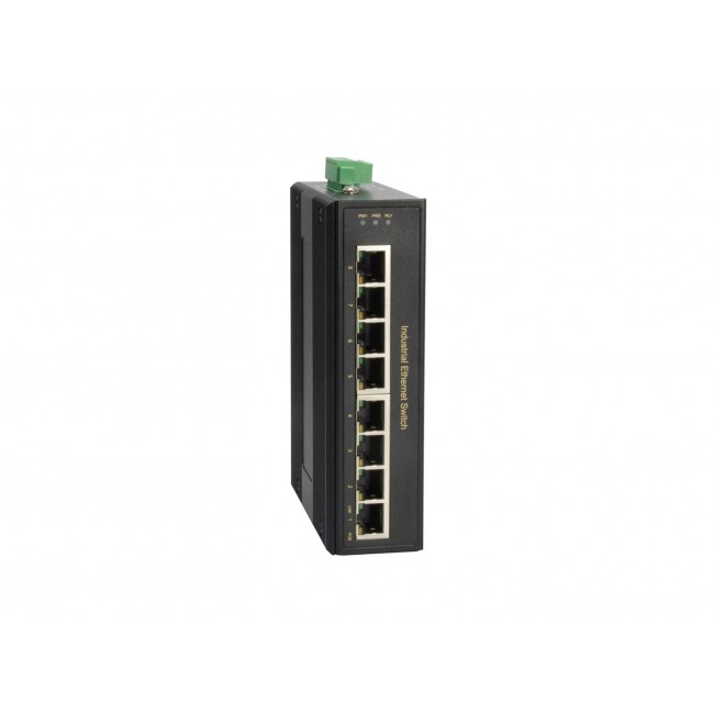 LevelOne 8-Port Gigabit PoE Industrial Switch, 8 PoE Outputs, 802.3at/af PoE, 200W, -40 C to 75 C