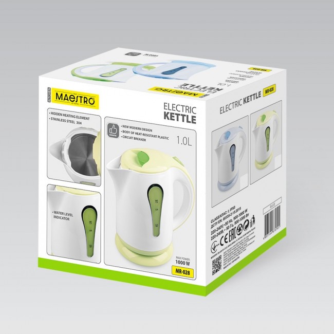 Maestro MR-028-Green Electric Kettle 1 L