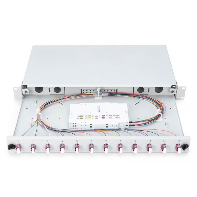 Digitus Fiber Optic Sliding Splice Box, 1U, Equipped, LC, OM4