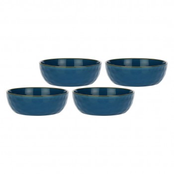 Set of 4 Concerto Blu Avio Salad Bowls - Navy Blue, 20 cm