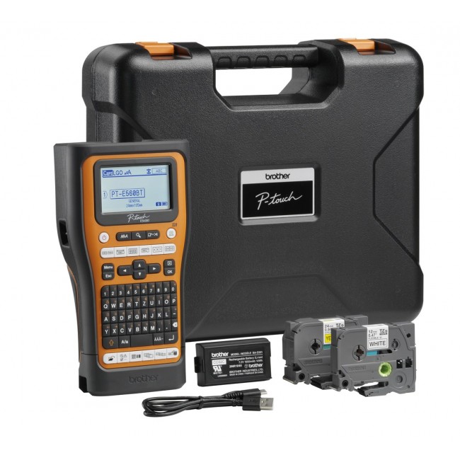 Brother PT-E560BTVP label printer Thermal transfer 180 x 180 DPI 20 mm/sec Wired & Wireless HSE/TZe Bluetooth QWERTZ Brother PT-E560BTVP label printer Thermal transfer 180 x 180 DPI 20 mm/sec Wired & Wireless HSE/TZe Bluetooth QWERTZ
