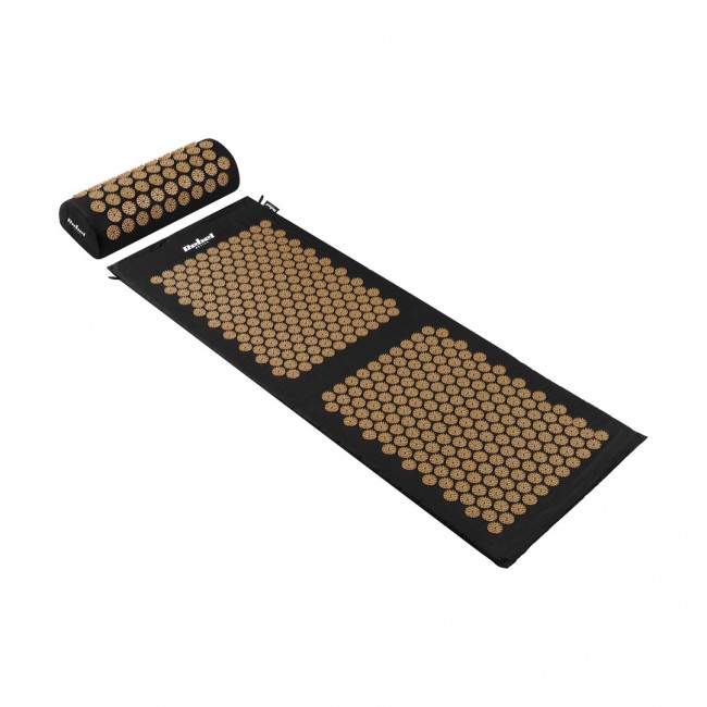 Health mat with acupressure spikes with pillow, 130x50cm, gold spikes, Rebel Active Health mat with acupressure spikes with pillow, 130x50cm, gold spikes, Rebel Active