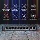 Extralink PoE Switch CERES 8x 100Mb/s PoE/PoE+, 2x RJ45 Uplink 100Mb/s, 96W