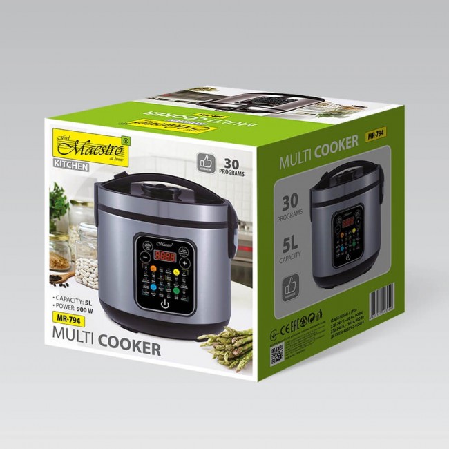 Maestro MR-794 multi cooker 5 L 900 W Black, Satin steel Maestro MR-794 multi cooker 5 L 900 W Black, Satin steel