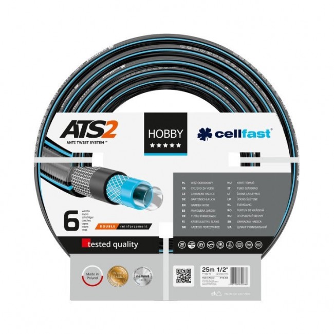 CELLFAST HOBBY ATS2 garden hose 25 m Above ground Black CELLFAST HOBBY ATS2 garden hose 25 m Above ground Black