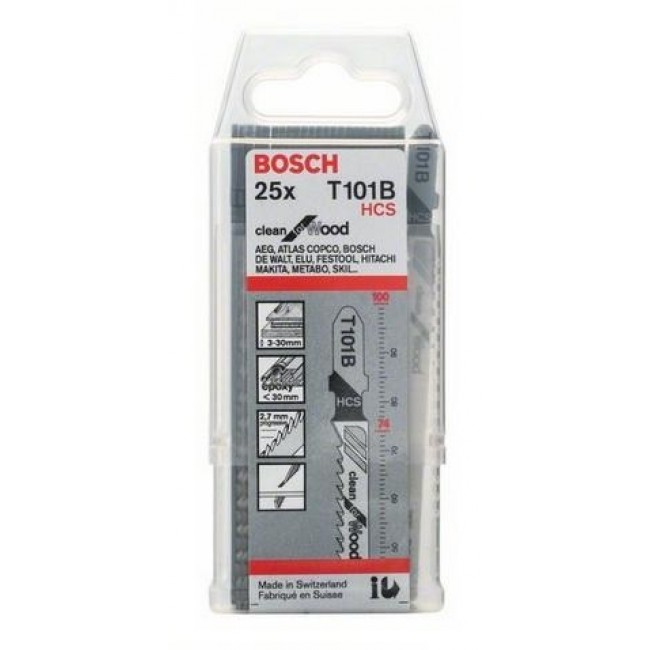 Bosch 2 608 633 622 jigsaw/scroll saw/reciprocating saw blade Jigsaw blade High carbon steel (HCS) 25 pc(s)