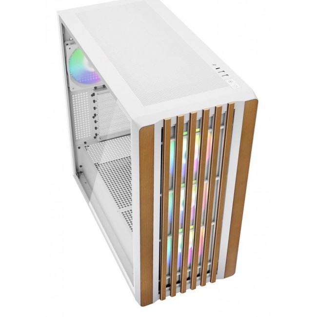 Sharkoon REBEL C70G RGB Full Tower White, Wood
