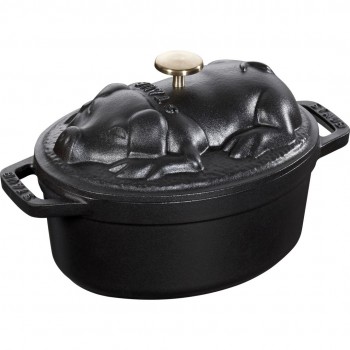 STAUB SPECIAL COCOTTE Garnek eliwny owalny winia 1 ltr, czarny