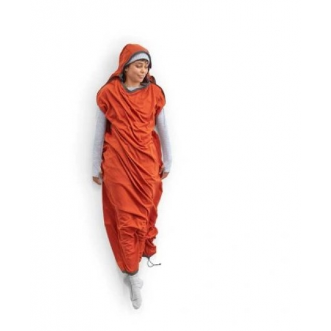 Sea To Summit Reactor Fleece Sleeping Bag Liner - Mummy W/ Drawcord- compact- orange Sea To Summit Reactor Fleece Sleeping Bag Liner - Mummy W/ Drawcord- compact- orange