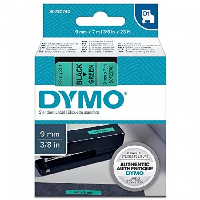DYMO D1 Standard - Black on Green - 9mm DYMO D1 Standard - Black on Green - 9mm