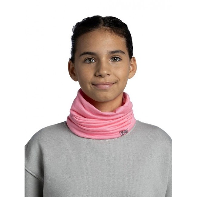 Buff Merino Lightweight Jr Solid Children's merino wool neck warmer Pink