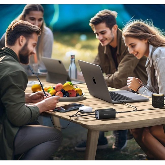 Conceptronic 6-Port 200W GaN USB PD Charger with USB-C Charging Cable, USB-C x 4, USB-A x 2, QC 3.0, PD 3.1, PPS