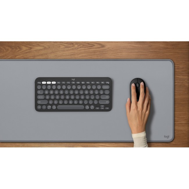 Logitech Pebble 2 Combo keyboard Mouse included Universal RF Wireless + Bluetooth QWERTY US International Graphite
