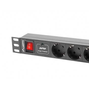 LANBERG POWER STRIP. RACK PDU (1U,16A,7X SHUKO,2M)
