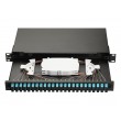 Equip 24-Port Fiber Optic Splice Box, SC Duplex, OM3, 1U, Equipped, Black