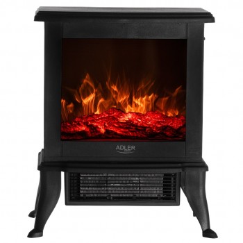 Electric fireplace ADLER AD 7754 2 heat settings: 1000W / 1800W | 3D flame effect | Thermostat Black