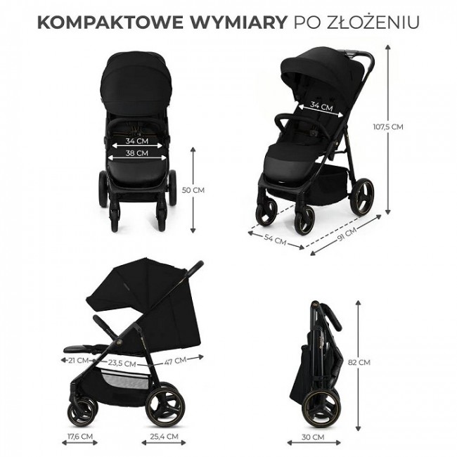 Kinderkraft pram TRIG 3 ONYX BLACK Kinderkraft pram TRIG 3 ONYX BLACK