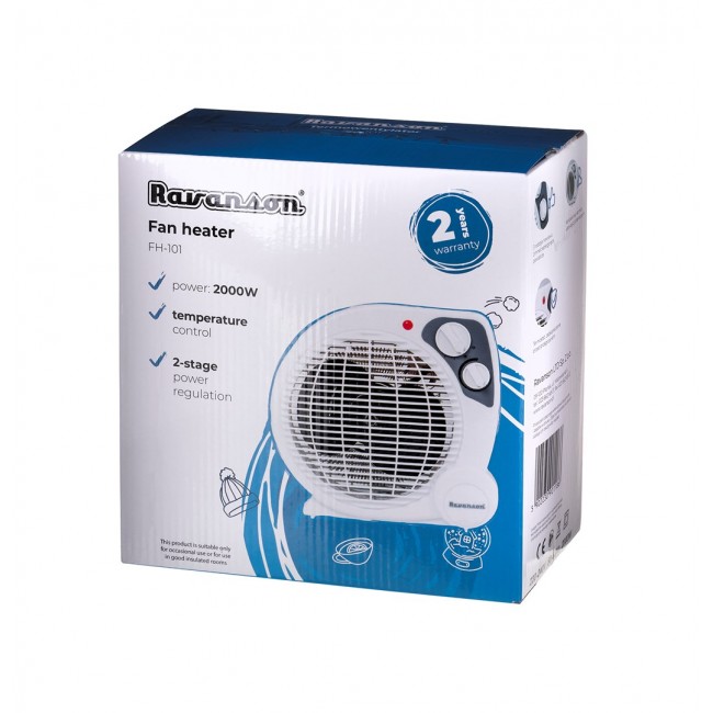 Ravanson FH-101 electric space heater Fan electric space heater Indoor White 2000 W Ravanson FH-101 electric space heater Fan electric space heater Indoor White 2000 W