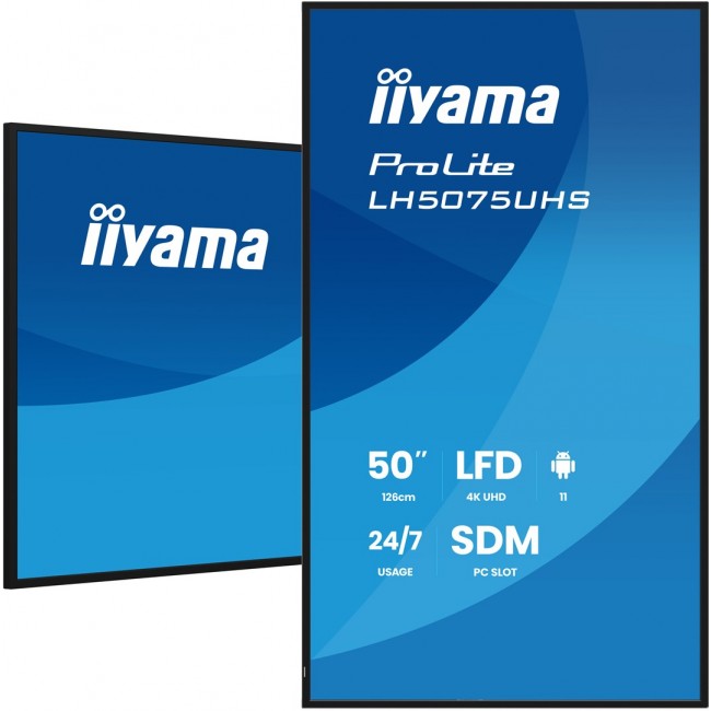 iiyama LH5075UHS-B2AG Signage Display Digital signage flat panel 125.7 cm (49.5