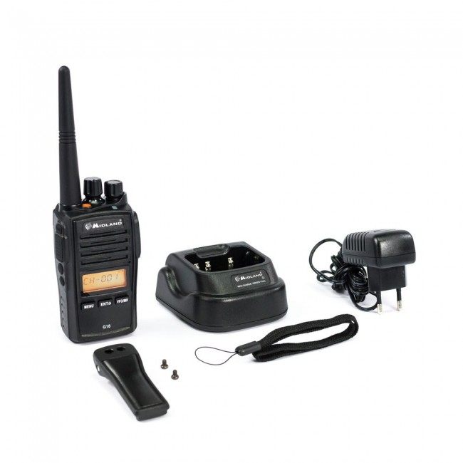 Midland G18 - PMR446 two-way radio 8 channels 446.00625 - 446.09375 MHz Black Midland G18 - PMR446 two-way radio 8 channels 446.00625 - 446.09375 MHz Black