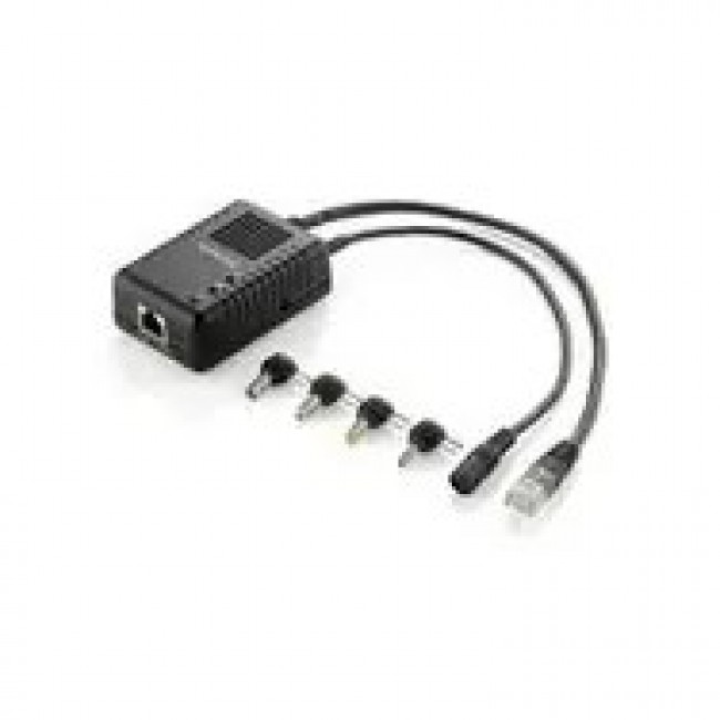 LevelOne Fast Ethernet PoE Splitter, 802.3af PoE, 5-12V DC Output