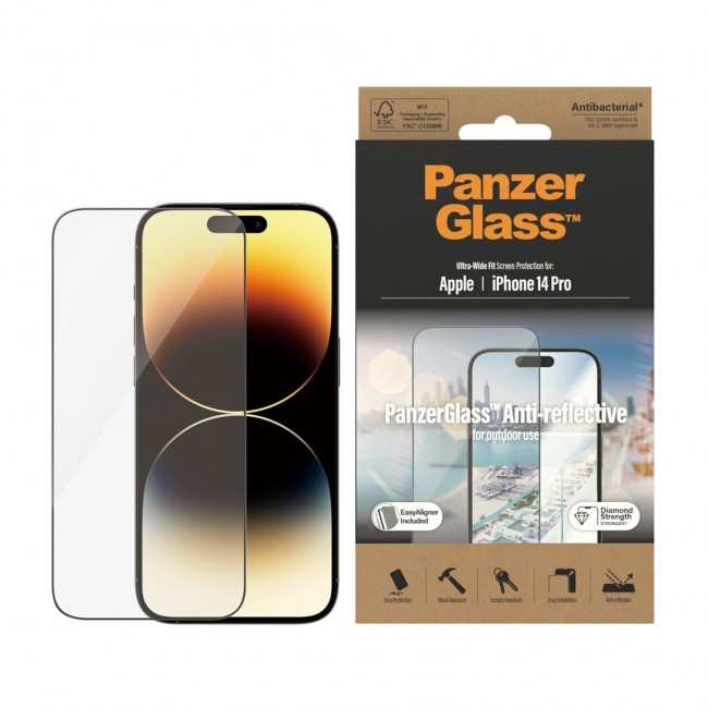 PanzerGlass Anti-Reflective Screen Protector iPhone 14 Pro | Ultra-Wide Fit w. EasyAligner PanzerGlass Anti-Reflective Screen Protector iPhone 14 Pro | Ultra-Wide Fit w. EasyAligner